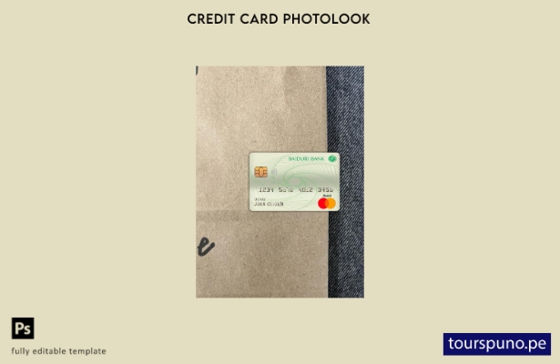 listo para imprimir plantilla frontal de aspecto fotográfico de tarjeta de déb 5